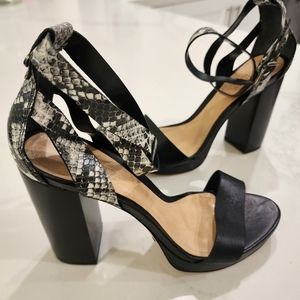 SCHULTZ leather strap ankle Heels